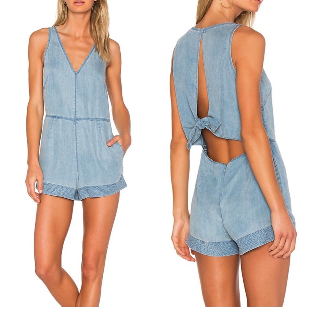 Rag & Bone Denim Tie Back Romper